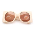 thumbnail image 1 of Womens Opulent Golden Era Oversized Bold Squared Thick Temple Fashion Sunglasses Ivory - Brown, 1 of 1