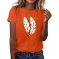 thumbnail image 1 of Womens Orange Festival T Shirt Casual Short Sleeve Crewneck Tops Cute Print Tee Top Thin Fashion Clothes, 1 of 3