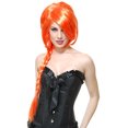 thumbnail image 1 of Womens Adults Deluxe Neon Orange Anime Gintama Kamui Braided Ponytail Wig, 1 of 2