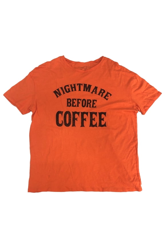Womens Orange Nightmare Before Coffee T-Shirt Leggings Pajama PJ Sleep Set S