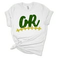 thumbnail image 1 of Womens Oregon Football Team Color Green and Yellow Distressed Oregon Short Sleeve T-shirt-White-4xl, 1 of 1