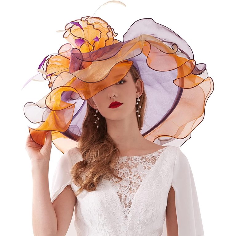 Womens Organza Church Kentucky Derby Hat Flower Fascinator  display picture 3