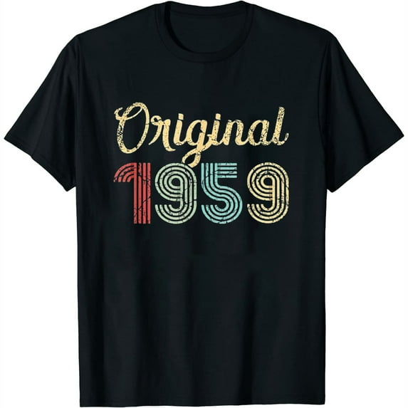 Womens Original 1959 Retro Vintage Age 63 Birthday T-Shirt Black Large