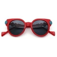 thumbnail image 1 of Womens Ornate Fancy Thick Mod Plastic Round Horn Fashion Sunglasses Red - Black, 1 of 8