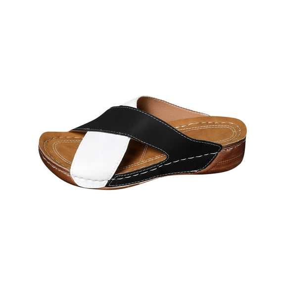 Womens Orthopedic Assorted Colors Sandals Summer Color Block Arch Support Shoes Casual Slingback Platforms Comfortable Dress Shoes