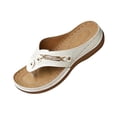 thumbnail image 1 of Womens Orthopedic Flip Flops Arch Support Non Slip Outsole Beach Wedge Slippers Bunion Sandals Wedge Shoes, 1 of 9
