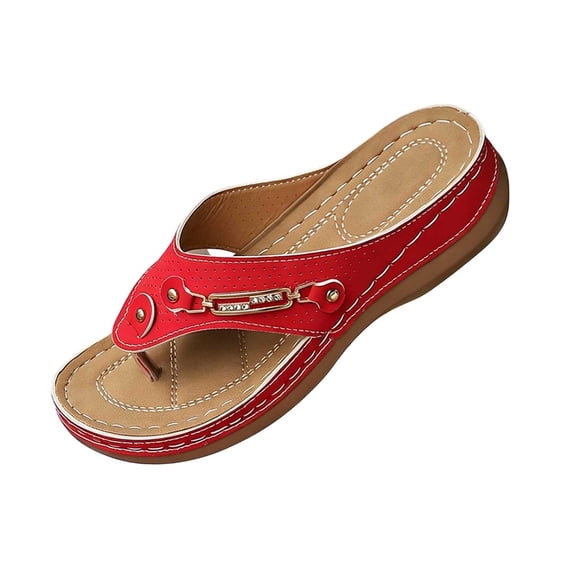 Womens Orthopedic Flip Flops Arch Support Non Slip Outsole Beach Wedge Slippers Bunion Sandals Wedge Shoes