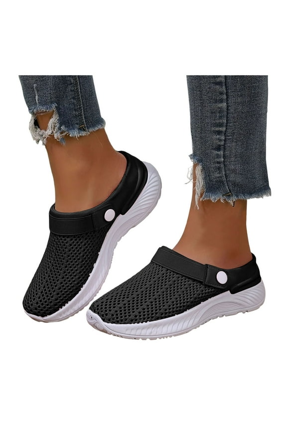 Womens Orthopedic Mules Clogs with Back Straps Summer Breathable Mesh Walking Slip on Sneakers Sandals