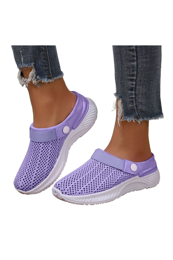 Womens Orthopedic Mules Clogs with Back Straps Summer Breathable Mesh Walking Slip on Sneakers Sandals