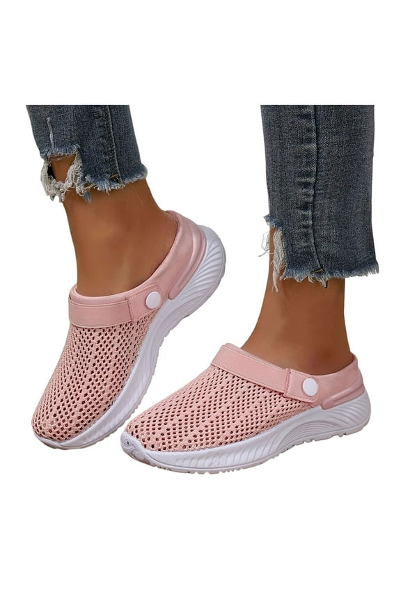 Womens Orthopedic Mules Clogs with Back Straps Summer Breathable Mesh Walking Slip on Sneakers Sandals