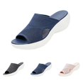 thumbnail image 1 of Womens Orthopedic Platform Slides Sandals with Arch Support Ladies Comfortable Walking Open Toe Plantar Fasciitis Slip On for Summer, 42, 1 of 5