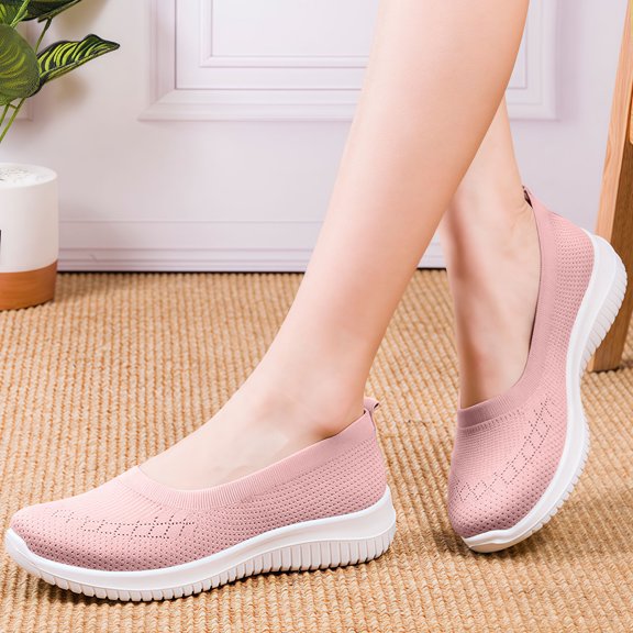 Womens Orthopedic Shoes Arch Support Tennis Shoes Lightweight Slip on Non Slip Server Shoes Mesh Stretch Comfortable 2026 New Foam Shoes