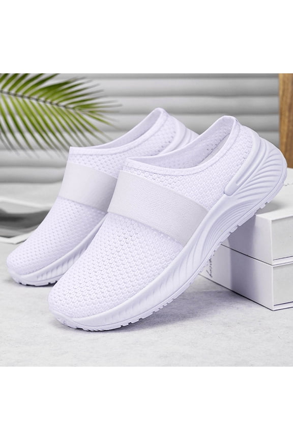 Womens Orthopedic Shoes Arch Support Tennis Shoes Wide Slip on Non Slip Business Casual Shoes Knitted Mesh Stretch Comfortable 2026 New Orthopedic Shoes