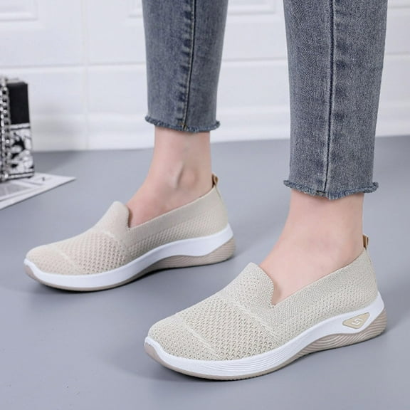 Womens Orthopedic Shoes,Womens Slip On Walking Shoes,Orthopedic Sneakers for Women,Walking Shoes Women,Orthopedic Shoes for Women, Orthoture Womens Shoes Breathable Soft Comfort Wear Shoes,Beige,6