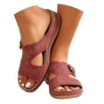 thumbnail image 1 of Womens Orthopedic Slides Sandals 2025 Comfortable Leather Arch Support Walking Dress Slip on Beach Shoes, 1 of 6