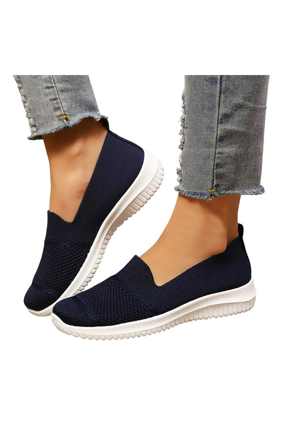 Womens Orthopedic Slip on Sock Loafers Walking Shoes Lightweight Comfortable Knit Nurse Driving Work Sneakers
