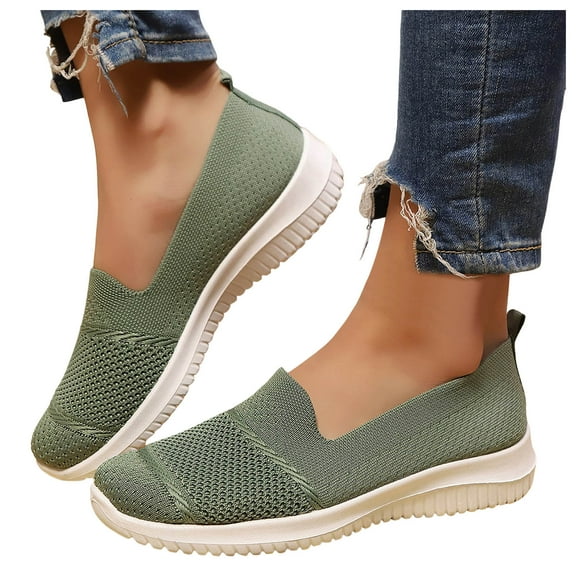 Womens Orthopedic Slip on Sock Loafers Walking Shoes Lightweight Comfortable Knit Nurse Driving Work Sneakers