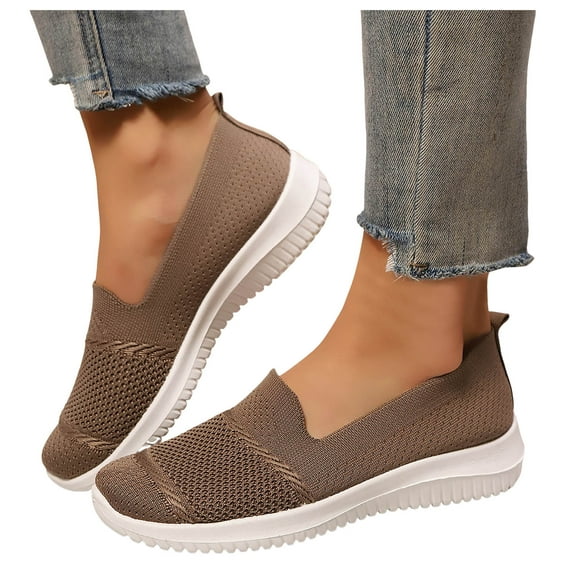 Womens Orthopedic Slip on Sock Loafers Walking Shoes Lightweight Comfortable Knit Nurse Driving Work Sneakers