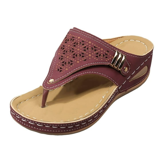 Womens Orthopetic Platform Wedge Flip Flops 2025 Beach Casual Arch Support Orthotic Slides Boho Slip on