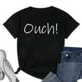 thumbnail image 1 of Womens Ouch Chad Meme T-Shirt Black Large, 1 of 5