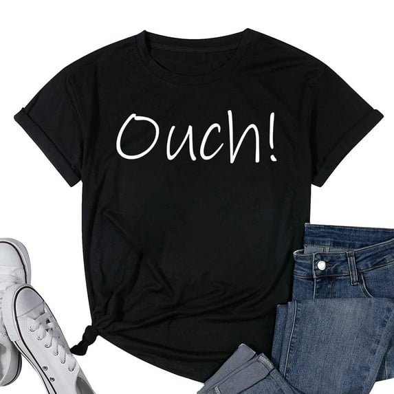 Womens Ouch Chad Meme T-Shirt Black Large