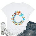 thumbnail image 1 of Womens Ouroboros Quetzalcoatl Feathered Serpent Aztec Mayan Round Neck T-Shirt White Small, 1 of 5