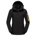 thumbnail image 1 of Womens Outerwear Winter Jackets Waterproof 3 in 1 Ski Raincoats with Fleece Inner Color Block Warm Snow Coats Black, 3XL, 1 of 3