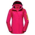thumbnail image 1 of Womens Outerwear Winter Jackets Waterproof 3 in 1 Ski Raincoats with Fleece Inner Color Block Warm Snow Coats Hot Pink, 3XL, 1 of 3