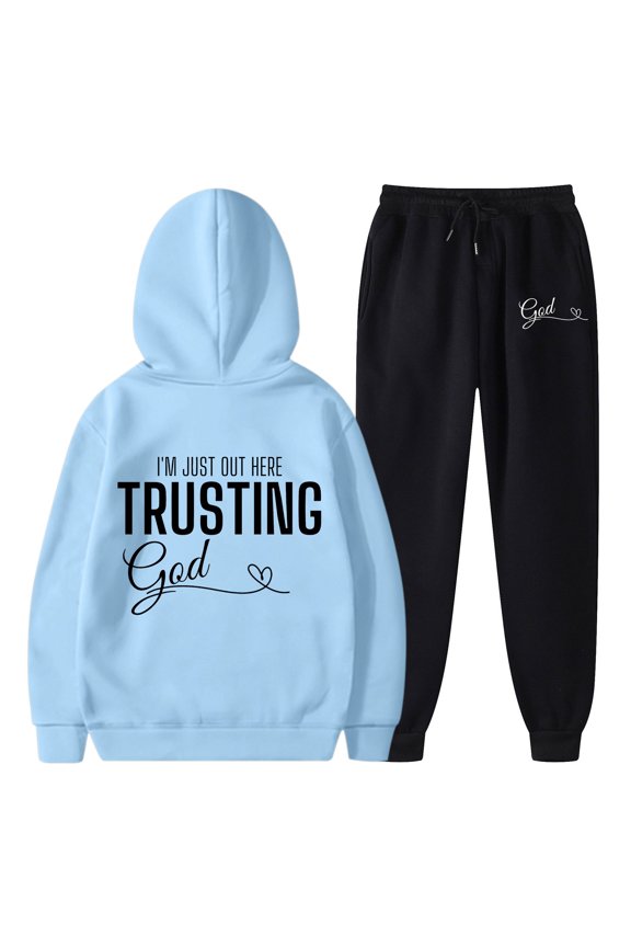 Womens Outfits Sets Hoodie Sweatshirt And Long Sweatpants Jogger Workout Fall Tracksuit Sweatsuit Set Outwear