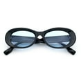 thumbnail image 1 of Womens Oval Mod Vintage Iconic Thick Plastic Fashion Sunglasses Black - Blue, 1 of 1