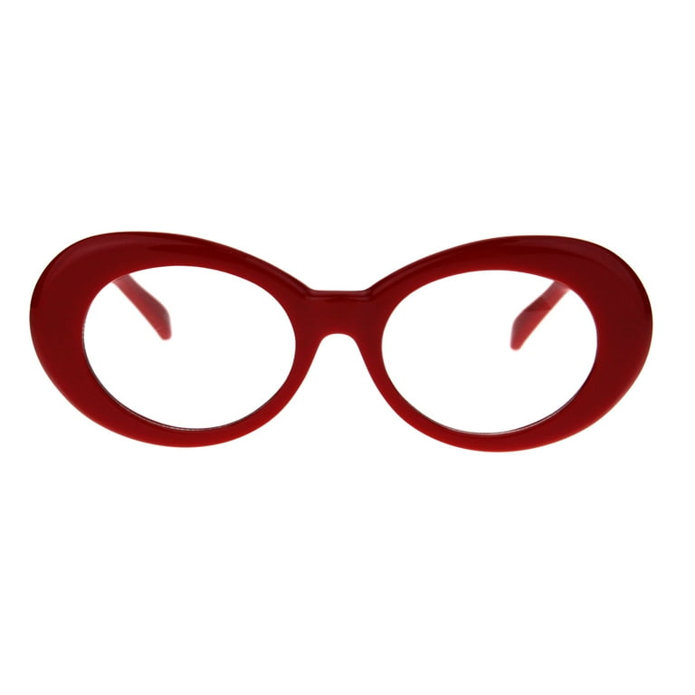 Red oval glasses cheap