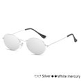 thumbnail image 1 of Womens Oval Sunglasses UV400 Protection Mirror Lens Alloy Frame Stylish Eyewear for Driving Fishing Party Shopping, 1 of 4
