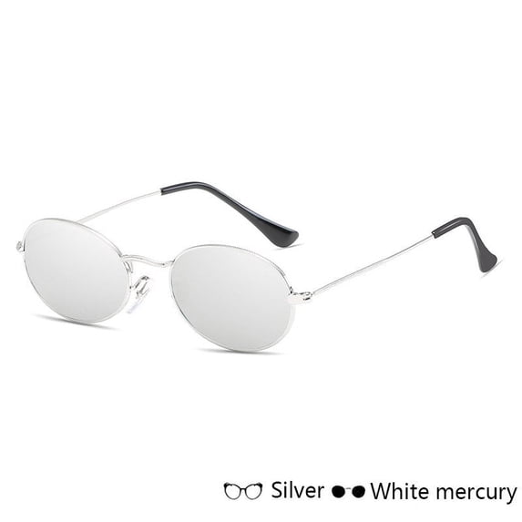 Womens Oval Sunglasses UV400 Protection Mirror Lens Alloy Frame Stylish Eyewear for Driving Fishing Party Shopping