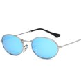 thumbnail image 1 of Womens Oval Sunglasses UV400 Protection Mirror Lens Alloy Frame Stylish Eyewear for Driving Fishing Party Shopping, 1 of 4