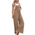 thumbnail image 1 of Womens Overalls Plus Size Fashion Dressy Casual Rompers with Pockets Summer Lightweight Wide Leg Jumpsuits, 1 of 6