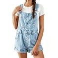 thumbnail image 1 of Womens Overalls Shorts Denim Bib Straps Shorts Casual Solid Color Rompers Jumpsuits With Pockets Pants, 1 of 6