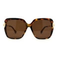 thumbnail image 1 of Womens Oversize 90s Designer Fashion Butterfly Plastic Sunglasses Tortoise Gold Brown, 1 of 4
