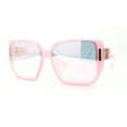 thumbnail image 1 of Womens Oversize 90s Diva Designer Fashion Rectangle Butterfly Sunglasses Pink - Pink Mirror, 1 of 4
