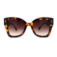thumbnail image 1 of Womens Oversize Butterfly Thick Horn Rim Plastic Sunglasses Tortoise Brown, 1 of 4