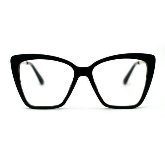 Womens Oversize Cat Eye Chic Blue Light Filtering Computer Eyeglasses Black