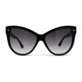 thumbnail image 1 of Womens Oversize Cat Eye Chic Horn Rim Shield Sunglasses Black Smoke, 1 of 4