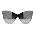 thumbnail image 1 of Womens Oversize Cat Eye Chic Horn Rim Shield Sunglasses Slate Silver Mirror, 1 of 4