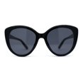 thumbnail image 1 of Womens Oversize Cat Eye Inset Lens Metal Jewel Edge Retro Sunglasses All Black, 1 of 4