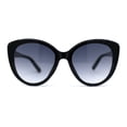 thumbnail image 1 of Womens Oversize Cat Eye Inset Lens Metal Jewel Edge Retro Sunglasses Black Smoke, 1 of 4