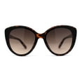 thumbnail image 1 of Womens Oversize Cat Eye Inset Lens Metal Jewel Edge Retro Sunglasses Tortoise Brown, 1 of 4