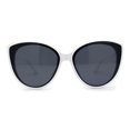 thumbnail image 1 of Womens Oversize Cat Eye Inset Lens Metal Jewel Edge Retro Sunglasses White Black, 1 of 4