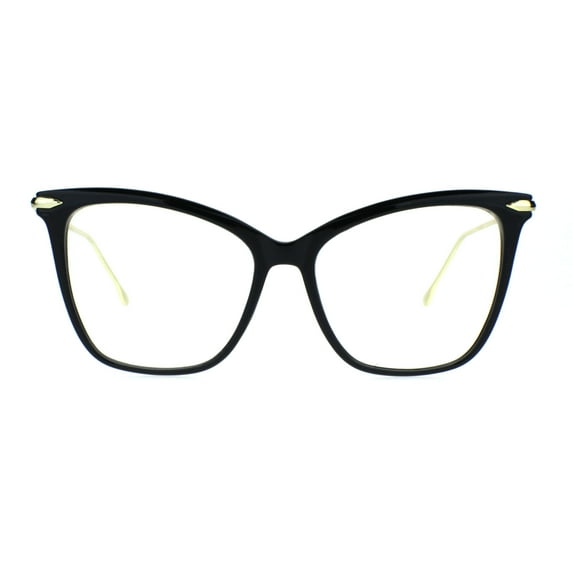 Womens Oversize Cat Eye Retro Chic Clear Lens Eyeglasses Black
