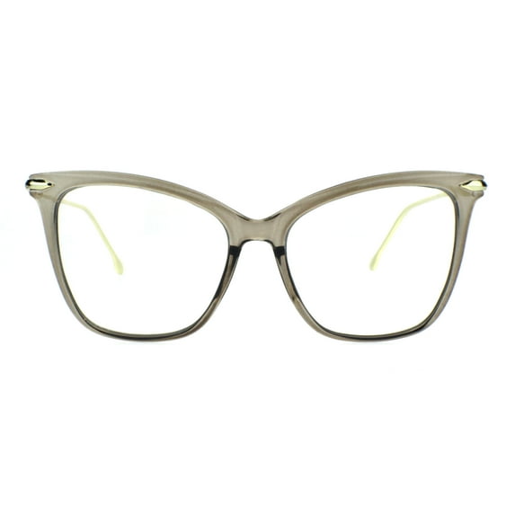 Womens Oversize Cat Eye Retro Chic Clear Lens Eyeglasses Slate Gray