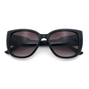 Womens Oversize Diva Luxury Fashion Cat Eye Designer Style Sunglasses [Black Gold - Brown]