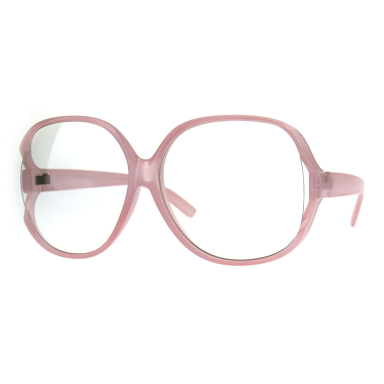 Womens Oversize Exposed Lens Butterfly Granny Plastic Eyeglasses Pink